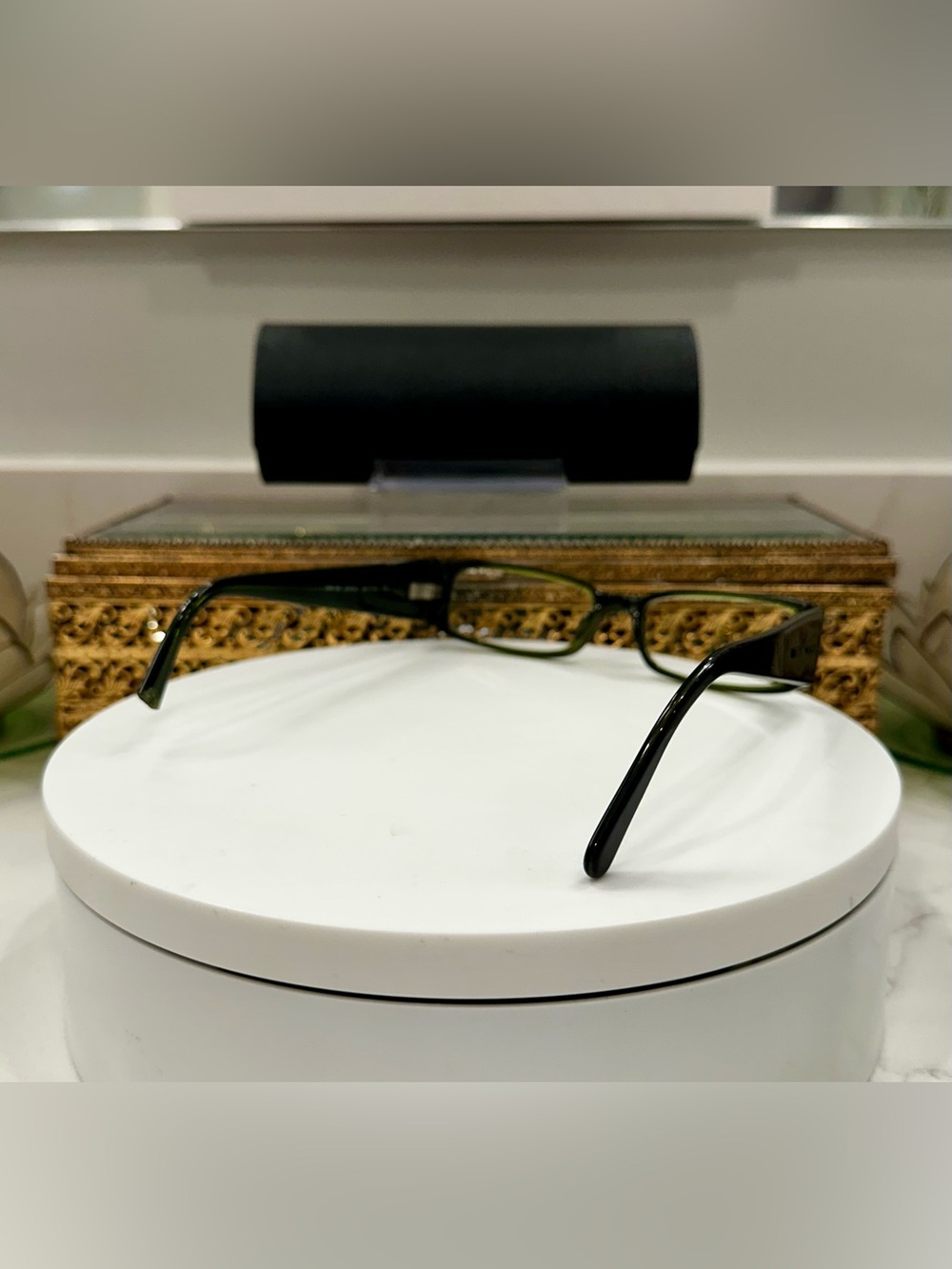 Prada Project Green Jeweled Rx Eyeglass Frames, 1 broken temple tip w/Prada Case - Picture 5 of 17